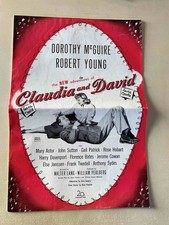 Claudia and David Pressbook 1946 Dorothy McGuire, Robert Young, ultra rare!