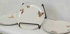 Butterflies By Takahaski San Francisco Hand Decorated Gold 8" Plates 3 Pc Lot