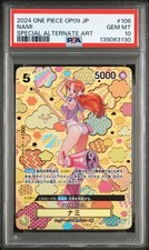 One Piece OP09 Japanese Nami SP OP08-106 SR PSA 10