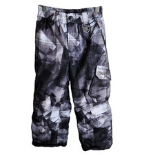 ZeroXposur Snow Ski Pants Boys Girls XS 4/5 Insulated Gray Black Geometric