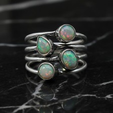Ethiopian Opal Gemstone 925 Sterling Silver Ring Handmade Jewelry Ring For Gift