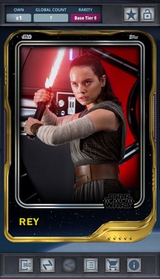 Star Wars Card Trader 2025 Series 2 Tier 8 Base - Gold 100cc - Rey