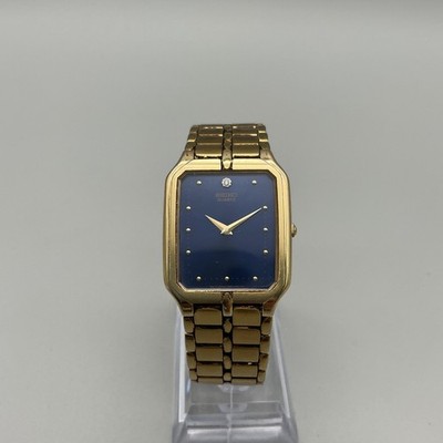 Vintage Seiko Unisex Watch 27mm Blue Dial Gold Tone 7N00-5029 New