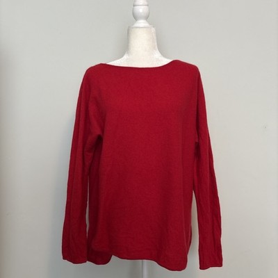 Charter Club Women s Size XL 100% Cashmere Boat Neck Tunic Sweater True Red