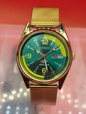Automatic 8200 21Jewels Restored Dial Green DayDate Mens Japan Watch Vintage 49