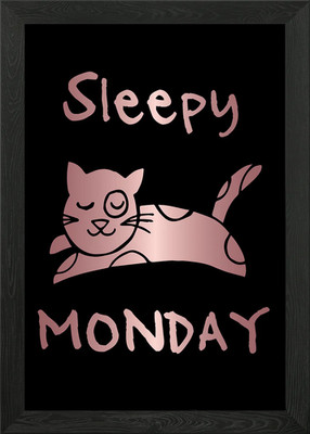 Lustige Montag Katze 14 gerahmtes Wandbild Poster Leinwanddruck Bild