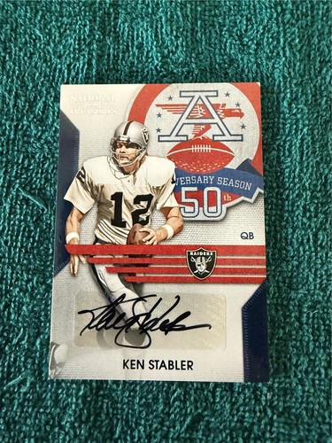 2009 Ken Stabler National Treasures 50th AFL Patch Auto #2/10 - Raiders