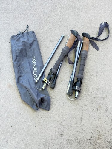 Set of Trekology Folding Trekking Poles 110-130CM Gray W/Bag... 86