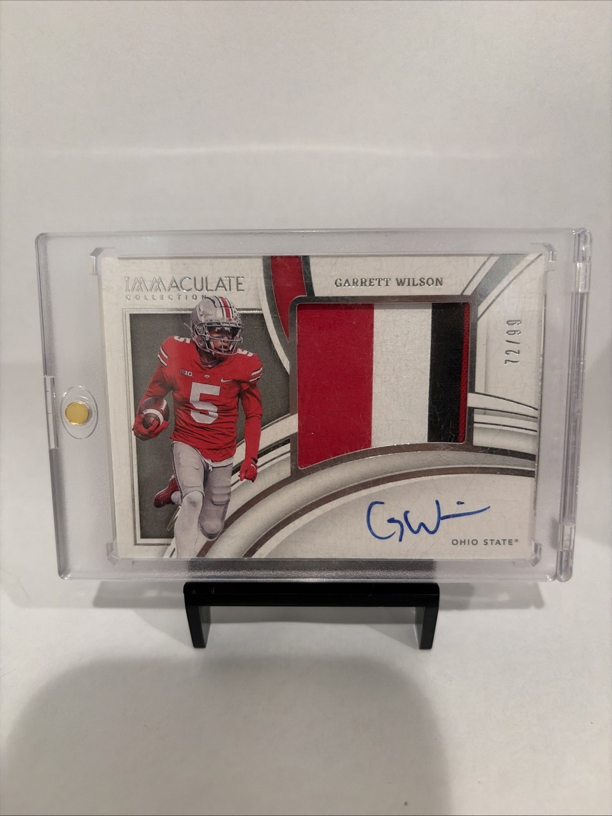 Garrett Wilson Immaculate Collection Collegiate Premium Patch /99 On Card Auto! view 1
