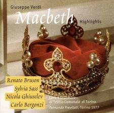 Verdi Macbeth Highlights Renato Bruson Sylvia Sass Previtali 1977 Torino CD