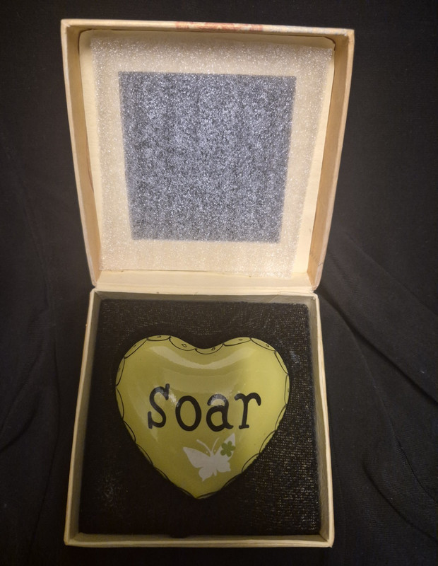 Christy Tomlinson Chime Heart Green Glass Heart Trinket Box, Boxed