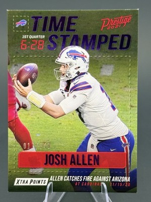 2021 Panini Prestige-Time Stamped Josh Allen #TS-JA Purple 17/149 Jersey Match!