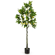 Artificial Lemon Tree 5.2 FT Tall Fake Plant w/Lemon Fruits Office Decor