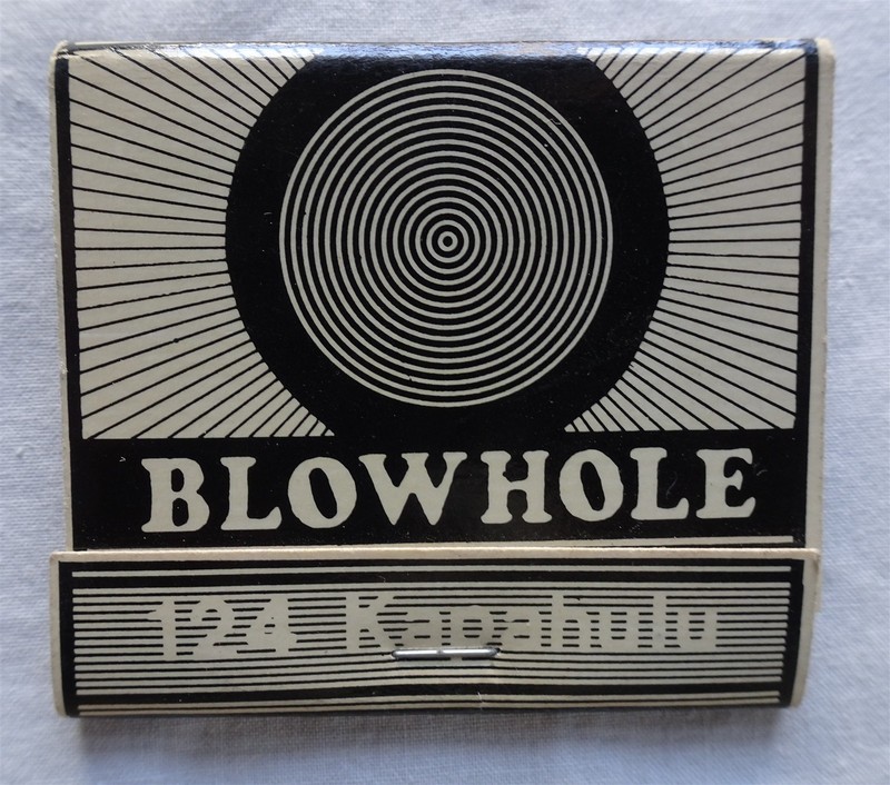 Vintage Matchbook, The Blowhole, Restaurant & Bar, Waikiki, Hawaii, Gay, LGBTQ
