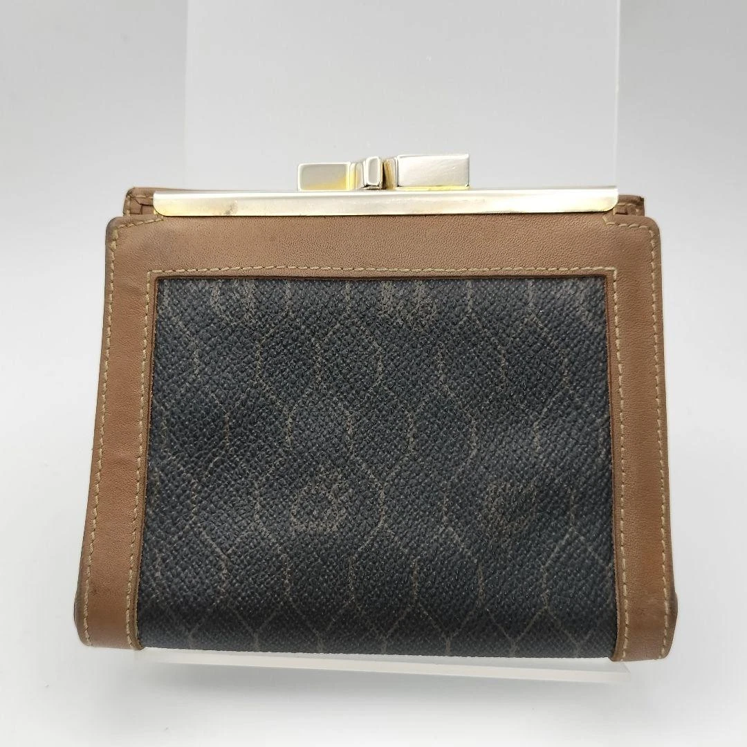 Portefeuille pliant Christian Dior en nid d'abeille marron