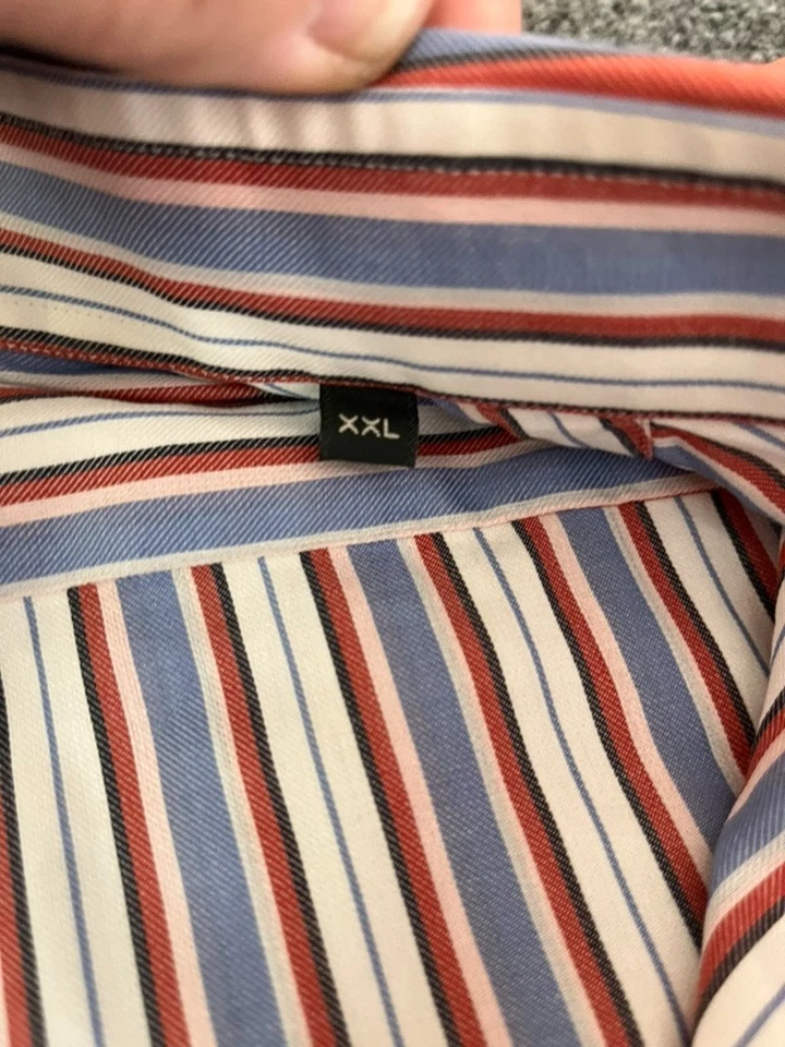 Camisa Salvatore Ferragamo Para Hombre Multicolor Manga Larga Rayas Abotonada Talla XXL Foto 3 de 4
