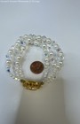 VNTG Aurora Borealis & Faux Pearl Bracelet & Clip On Earrings 53.6g — photo 2