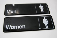 Vintage Men  Women Plastic Restroom Signs