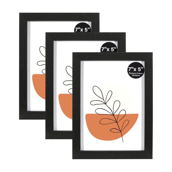 Bilderrahmen Set Holz Fotorahmen Acrylglas Tisch Wandmontage Schwarz 13X18Cm 3Er-image