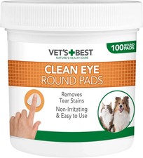 VETS BEST CLEAN EYE ROUND PADS FOR PET DOGS & CATS EYE CLEANSING 100 WIPES