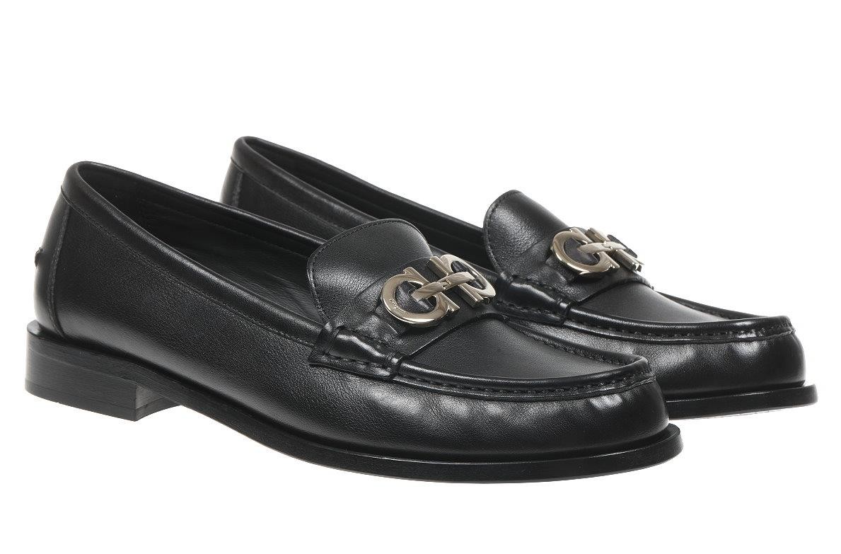 НОВЫЕ ЧЕРНЫЕ КОЖАНЫЕ МОКАСИНЫ GANCINI от SALVATORE FERRAGAMO OFELIA РАЗМЕР 4111 ДОЛЛАРОВ США 107890₽