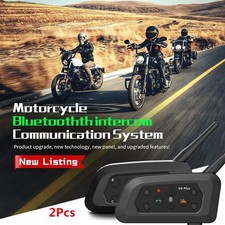 Waterproof Motorcycle Intercom Helmet Bluetooth Headset Interphone Music Player