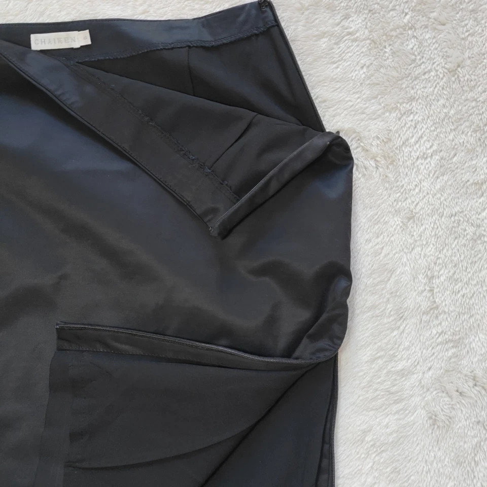 Falda Lápiz Chaiken Talla 6 Mediana Cremallera Sin Cordones Negra Dobladillo Cremallera Midi Bodycon Ajustada Foto 4 de 4