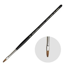 Master Brush Series 1301 No.4 Flat Kolinsky Sable Short Handle