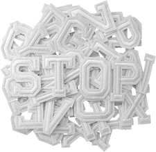 52Pcs Iron on Letter Patches, Letters A-Z Embroidered Applique Patches for Cloth