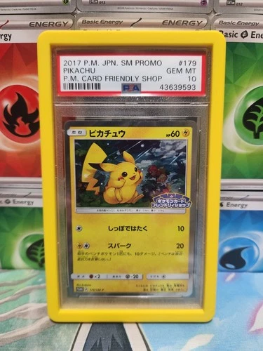 2017 POKEMON JPN SM PROMO POKEMON CARD FRIENDLY SHOP #179 PIKACHU PSA 10