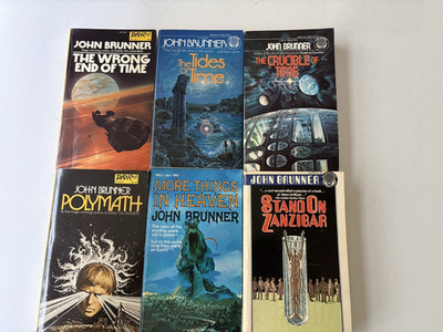 Vintage Lot 6 John Brunner Science Fiction Paperback Books