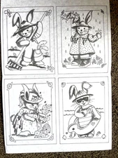 Tri-Chem Ready to Paint Liquid Embroidery VTG 7464 Fun Bunnies Rabbits COL