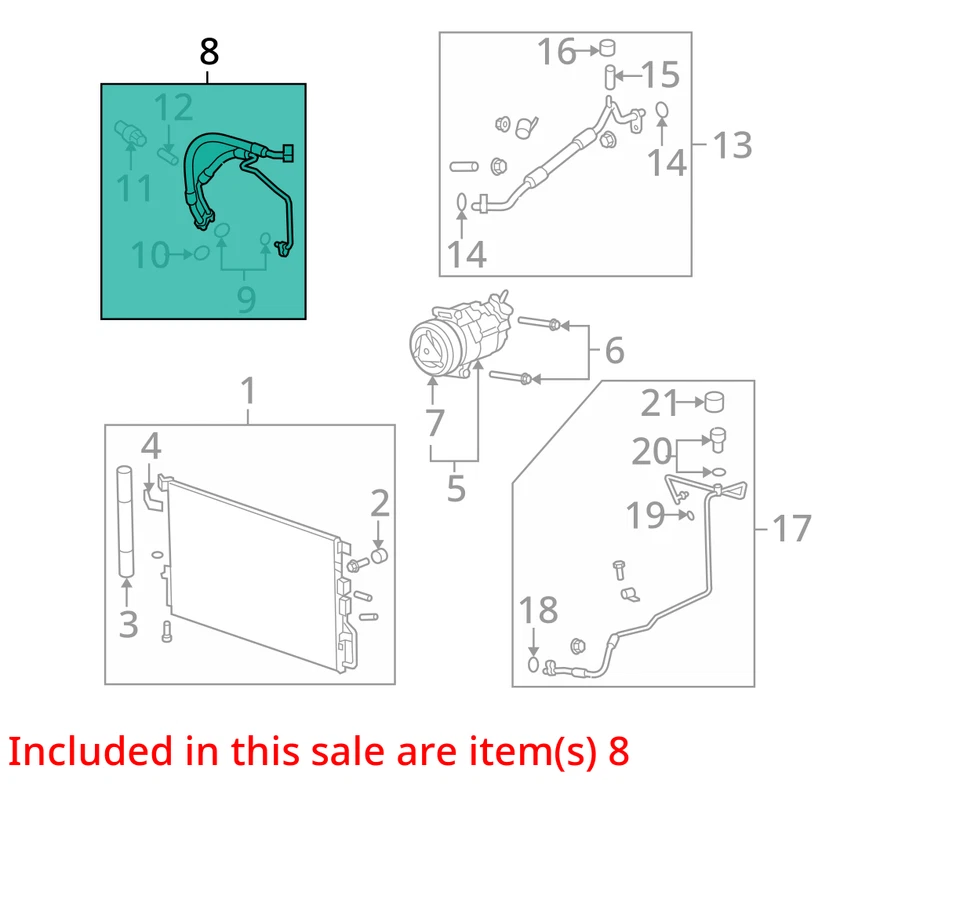 2012-2017 GMC CHEVROLET TERRAIN EQUINOX HOSE ASSEMBLY, A/C COMPRESSOR 22955271 - Image 3 of 4