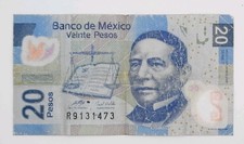 2006 El Banco De Mexico - 20 Mexican Pesos Banknote Serial No. C R 913473