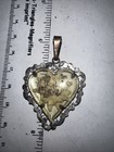 Antique Edelweis Pendant  Heart Shaped Frame  As Is — photo 4