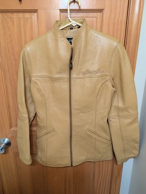 Pelle Pelle Marc Buchanan Vtg Tan Leather Woman's Jacket Size 8
