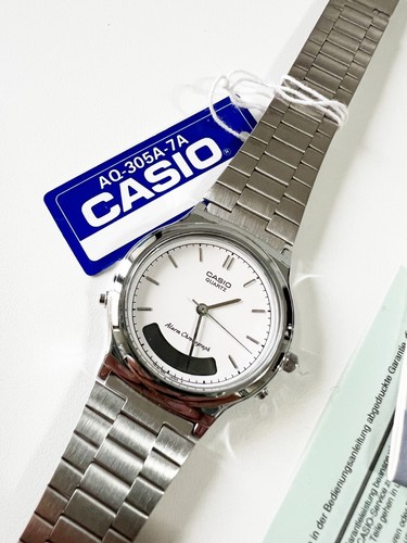 CASIO - ALARM CHRONOGRAPH AQ-305A-7A STAINLESS STEEL 100% ORIGINAL - BRAND NEW - Picture 4 of 6