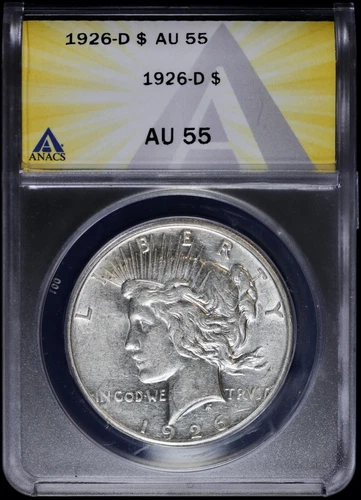 1926-D $1 Peace Silver Dollar ANACS AU 55
