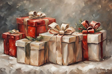 CHRISTMAS PRESENTS CANVAS PRINT WALL ART READY TO HANG CA51