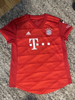 Adidas FC Bayern Munchen Soccer Jersey Women M T Mobile GPS Qatar