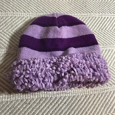 Purple Lavender Striped Chenille Small Beanie Sock Hat Cap EUC | eBay