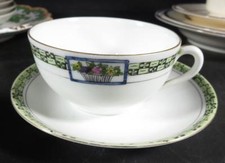 Set of 4 Vintage Noritake Cup & Saucers Unkn Pattern  Basket Fruit , Flowers