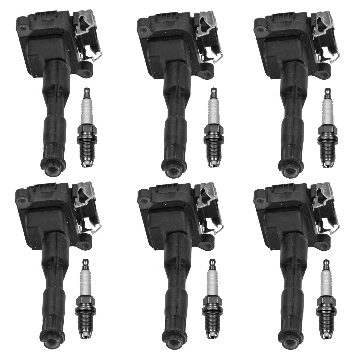 Bosch 6 Ignition Coil Denso 6 U-Groove Spark Plug Kit For A4 A6 E36 E46 E53 L6