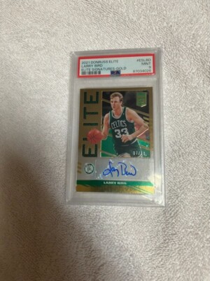 2021 Donruss Elite Larry Bird Elite Signatures Gold 7 of 10  PSA 9 