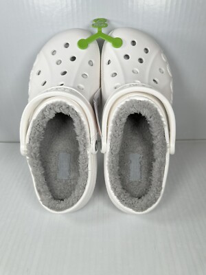 Size M9/W11 Crocs Baya Lined Clog Slip On White/Grey 205969  display picture 3