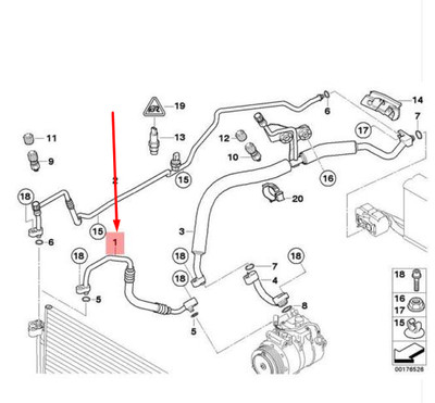NEW BMW 5 E60 REFRIGERANT DISCHARGE HOSE LINE 64506911953 6911953 