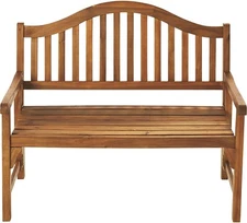 Patio Wise Foldable Acacia Wood Garden Bench, 4-Foot Indoor/Outdoor Wooden Seat