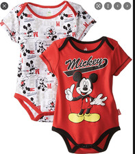 Mickey Mouse Club Baby Boy's Lot of 2 Bodysuits NWT 0-3 3-6 6-9 Disney Baby