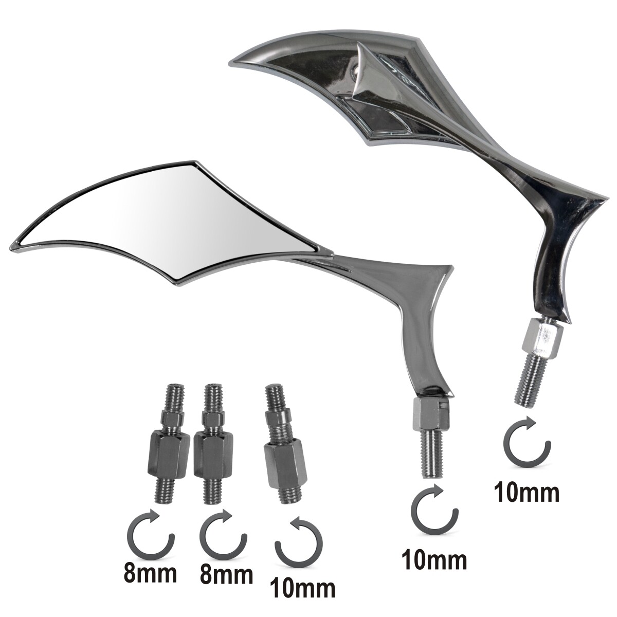 Rearview Custom Mirrors Style Motorcycle Chrome Motorbike Handlebar