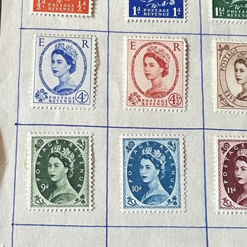 AMAZING BRITAIN QUEEN ELIZABETH II WILDING LOT OF 18 DIFFERENT STAMPS, MINT MH - Picture 4 of 7